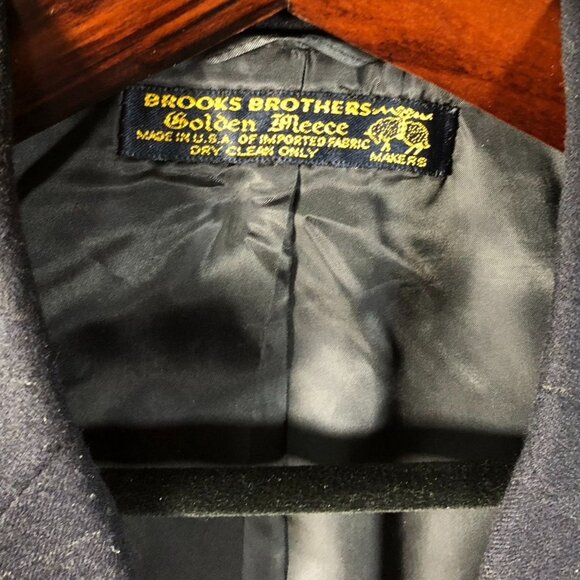 Vintage Brooks Brothers Mens Blazer Jacket 42R Golden Fleece Navy Windowpane - Picture 11 of 16